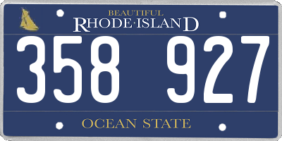 RI license plate 358927