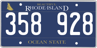 RI license plate 358928