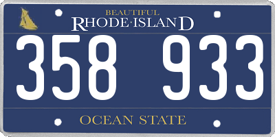 RI license plate 358933