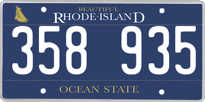 RI license plate 358935