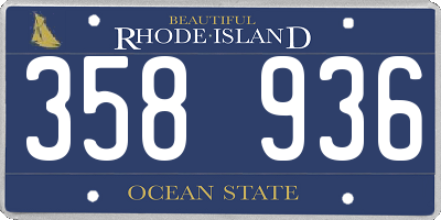 RI license plate 358936