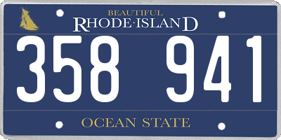 RI license plate 358941