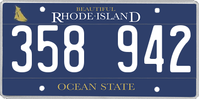 RI license plate 358942