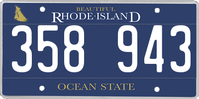 RI license plate 358943