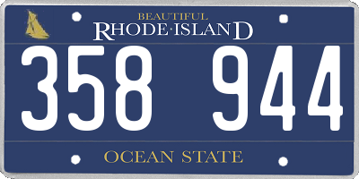 RI license plate 358944