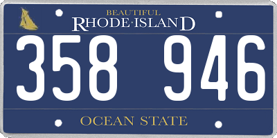 RI license plate 358946
