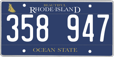 RI license plate 358947