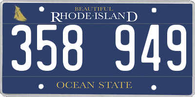 RI license plate 358949