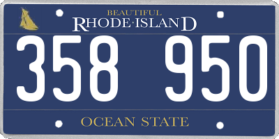 RI license plate 358950