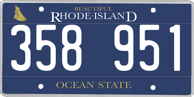 RI license plate 358951