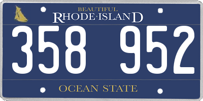 RI license plate 358952