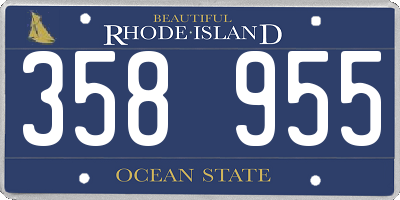 RI license plate 358955