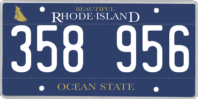 RI license plate 358956