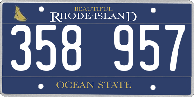RI license plate 358957