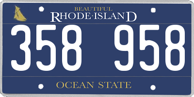 RI license plate 358958