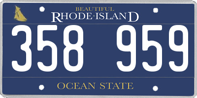 RI license plate 358959