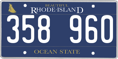 RI license plate 358960