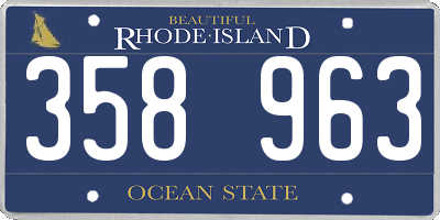 RI license plate 358963