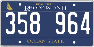 RI license plate 358964