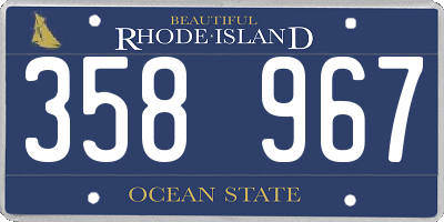 RI license plate 358967