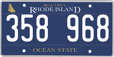 RI license plate 358968