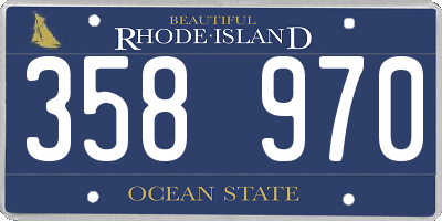 RI license plate 358970