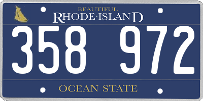RI license plate 358972