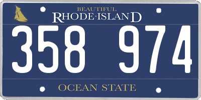 RI license plate 358974