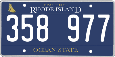 RI license plate 358977