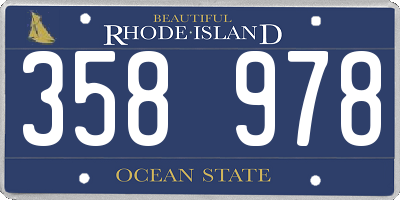RI license plate 358978