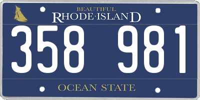 RI license plate 358981