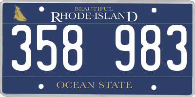 RI license plate 358983