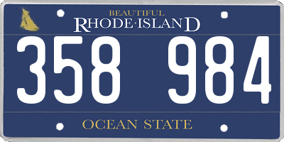 RI license plate 358984