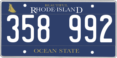 RI license plate 358992