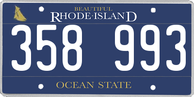 RI license plate 358993