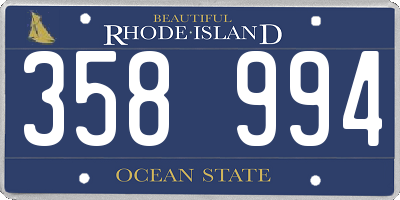 RI license plate 358994