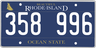 RI license plate 358996