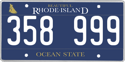 RI license plate 358999