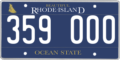 RI license plate 359000