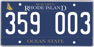 RI license plate 359003