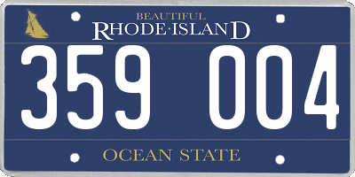 RI license plate 359004