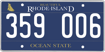 RI license plate 359006