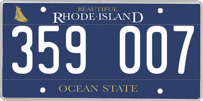 RI license plate 359007