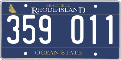 RI license plate 359011
