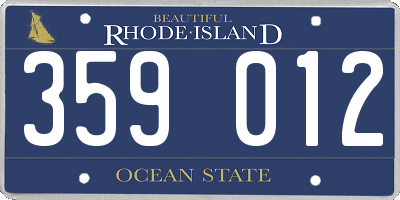 RI license plate 359012