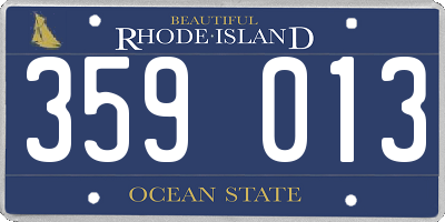RI license plate 359013