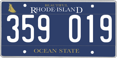 RI license plate 359019