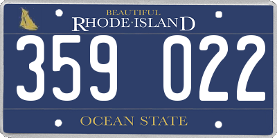 RI license plate 359022