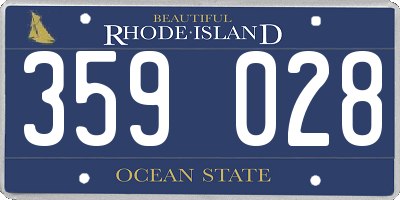RI license plate 359028