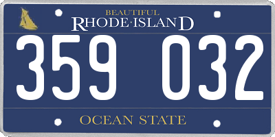 RI license plate 359032
